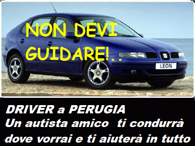 PERUGIA DRIVER AUTISTA a PERUGIA - POSSIAMO PORTARVI A PERUGIA O IN TUTTA ITALIA CON LA VOSTRA AUTO O CON NOSTRE AUTOVETTURE O PULMINI - ASSISTENZA e TRASPORTO  ANZIANI  E DISABILI - GITE TURISTICHE DA PERUGIA